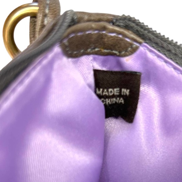 COACH Satin Wristlet Wallet Grey Silver Gold Brown Coin Purse NWOT - Picture 8 of 8